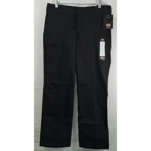 NWT Dickies Women 774‎ Low Rise Straight Leg Black Work Pants Size 8 R 32" X 31"